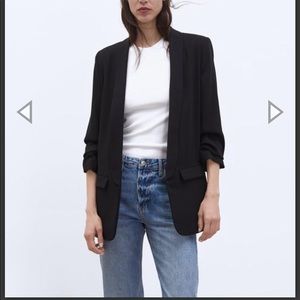 NWT Zara boyfriend fit black blazer XS